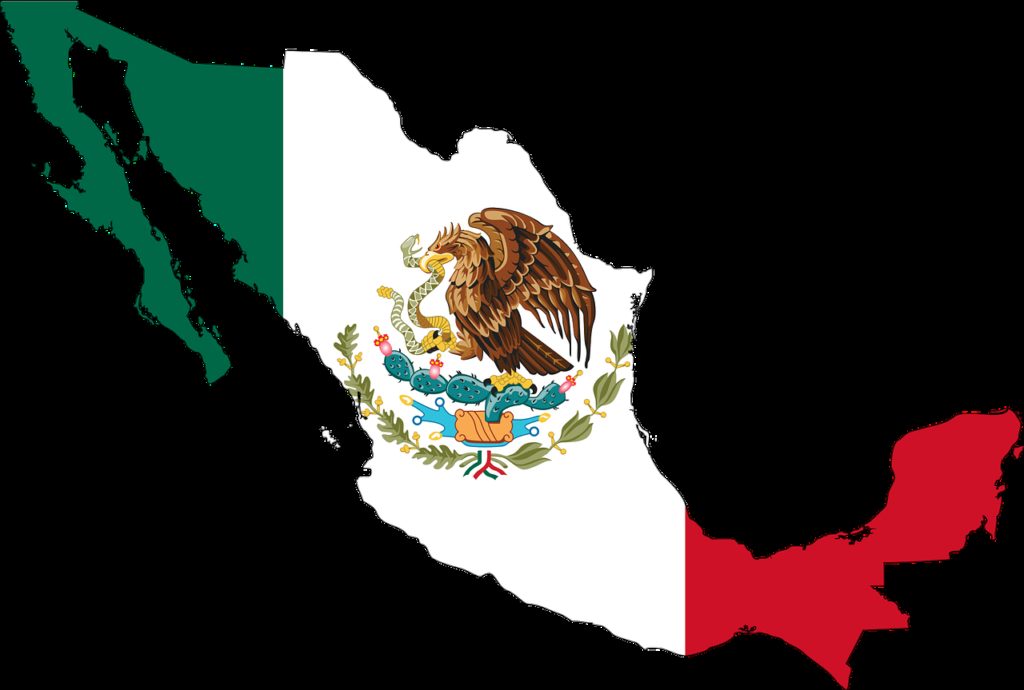 mexico, flag, map